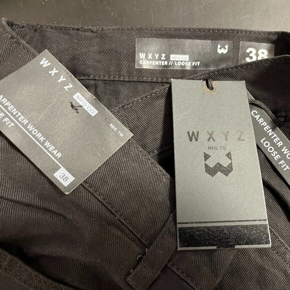 WXYZ Men's Black Denim Loose Fit Carpenter Jeans - Size 38 x 29 - NWT - Picture 6 of 6
